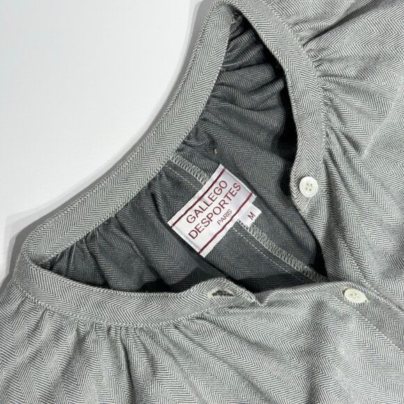 Gallego Desportes Gray Wool Oversized Victorian Style Long Sleeve Dress Women M - Picture 9 of 15